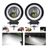 Par Farol Milha Moto Angel Eye Led Auxiliar 15000lm Branco