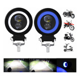 Par Farol Milha Moto Angel Eye Led Auxiliar 70w Branco