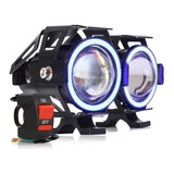 Par Farol Milha Moto Angel Eye U7 Led Auxiliar 20w Neblina