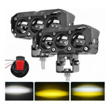 Par Farol Milha Moto Auxiliares Led Dual Color Luz Auto