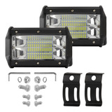 Par Farol Milha Retangular Led 72w 7d Jeep Off Road Trilha