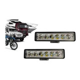 Par Farol Milha Retangular Universal 6 Leds Caminhão carro