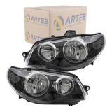 Par Farol Palio G3 2004 2017 Máscara Negra E Canhão Cromado