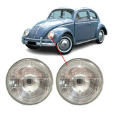 Par Farol Vidro Bloco Ótico Fusca 1963 64 65 66 A 1972 180mm