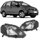 Par Farol Vw Spacefox 2005 2006 2007 2008 2009 Mascara Negra