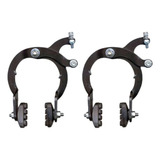 Par Freio Ferradura Side Pull Aço Preto Bicicleta Aro 16 20