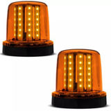 Par Giroflex Sinalizador Luz Emergência Âmbar 54 Leds 12 24v