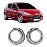 Par Grade Aro Moldura Milha Peugeot 307 2007 Á 2013 Cromada