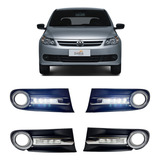 Par Grade Moldura Farol Milha Gol G5 Voyage Com Led Daylight