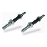 Par Halter Barra Roscada 40cm Maciça Rosca 1 Musculação