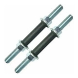 Par Halter Barra Roscada 40cm Maciça Rosca 1 Musculação