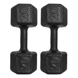 Par Halter Dumbbell Supino Peso 20kg P treino Musculação Cor Preto