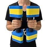Par Halteres Aquáticos Hidroginástica EVA 2 A 3 Kg DF4012 AZ Azul Amarelo Dafoca Sports
