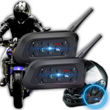 Par Intercomunicador Capacete Moto Microfone Radio Bluetooth