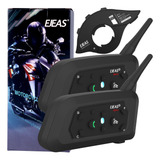 Par Intercomunicador Ejeas V6 Pro Controle Guidão Fone Moto