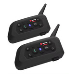 Par Intercomunicador Fone Para Capacete Moto V6 Bluetooth