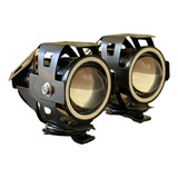 Par Kit Farol De Milha Moto Angel Eye U7 Led Auxiliar Branco