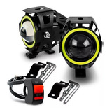 Par Kit Farol Milha Carro Led U7 Angel Eyes Xenon Nevoeiro