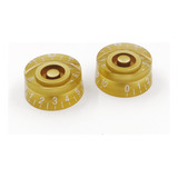 Par Knob Acrílico Dourado Guitarra Les Paul Sg Prs Elephant