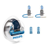 Par Lâmpada H3 Philips Crystalvision Ultra Efeito Xenon