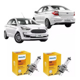 Par Lampada H4 Farol Alto Baixo Ford Ka 2015 A 2021 Philips