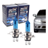 Par Lampada Super Branca H4 8500k Tipo Xenon 12v 55w Techone