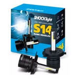 Par Lâmpada Super Led H7 Shocklight S14 Nano 6k Ultra Forte