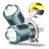 Par Lâmpadas Led Moto H4 Ba20d 6500k Olho De Peixe Potente