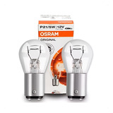 Par Lampadas Osram 2 Polos P21 12v 5w Lanterna Freio