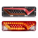 Par Lanterna Led Caminhão Traseira Seta Sequêncial 30 Cm