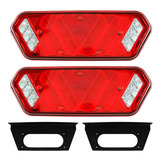 Par Lanterna Led Caminhão Truck Carreta 12v 24v Com Suporte