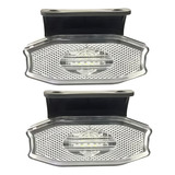 Par Lanterna Led Lateral Elipse Caminhão Carreta Com Vigia