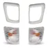 Par Lanterna Pisca Mb 1218 1418 1620 Seta Cristal + Moldura