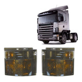 Par Lanterna Pisca Seta Compatível Scania S4 Serie 4 Fume