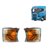 Par Lanterna Pisca Seta Compatível Scania Série 5 Pgr Led