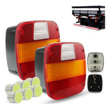 Par Lanterna Traseira Caminhão Vw Ford Marmitão Com Led