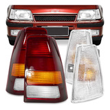 Par Lanterna Traseira Kadett 1989 1990 1991 1992 1993 1994 1995 Tricolor 2 Pisca Eta Dianteira Cristal Acrílico