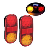 Par Lanterna Traseira Led De Carretinha Jetski Reboque Aux