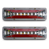 Par Lanterna Traseira Led Sequencial Caminhao Bau Carretinha