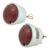 Par Lanterna Traseira Metal Cromado Jeep Willys Pickup Hot