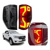 Par Lanternas Full Led Fumê Dinâmico Ranger Xlt 2013 A 2023