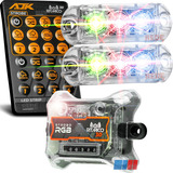 Par Leds Strobo Automotivo Ajk Rgb Para Som Faróis 3 0 Novo