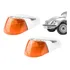 Par Lente Pisca Seta Dianteira   Capa Cromada Fusca Laranja