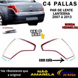 Par Lentes Lanterna C4 Pallas 2007 A 2013 Borda Vermelha