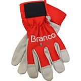 Par Luva Jardinagem Motosserra Nylon Raspa De Couro Branco