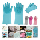 Par Luva Magica Escova Limpeza Silicone Lavar Louça Prato