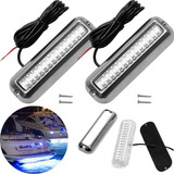 Par Luz Subaquática Submarina Azul 42 Led s Barcos Lanchas