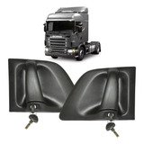 Par Maçaneta Porta Externa Compatível Scania S4 S5 Com Chave