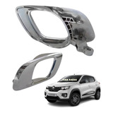 Par Maçaneta Puxador Interno Kwid 2017 2018 2019 Cromados