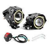 Par Mini Farol Milha Led Auxiliar U5 Botão Interruptor